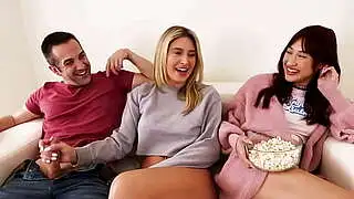 Hot Blonde MILF Step Mom And Asian Teen Step Daughter Freely Used By New Neighbor - Ella Reese, Mina Luxx