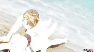 Hentai de Genshin Impact - Lumine es follada en la playa - Anime y manga pornográfico japonés asiático