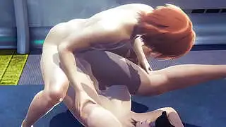 Hentai Uncensored - Mari gets fucked on the floor of the train then jerks off while getting her pussy eaten - Japanese Asian Manga Anime Game Porn