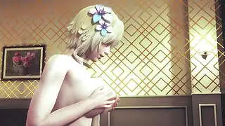 Genshin Impact Hentai - Lumine titjob and threesome - Japanese Asian Manga Anime Game Porn